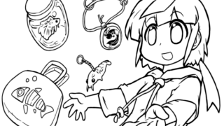 ハンドメイドアクセサリーと菱形ろろろ 塗り絵