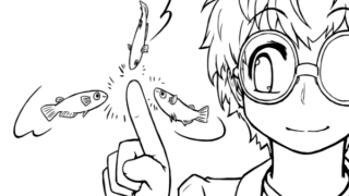 メダカとユウマ 塗り絵